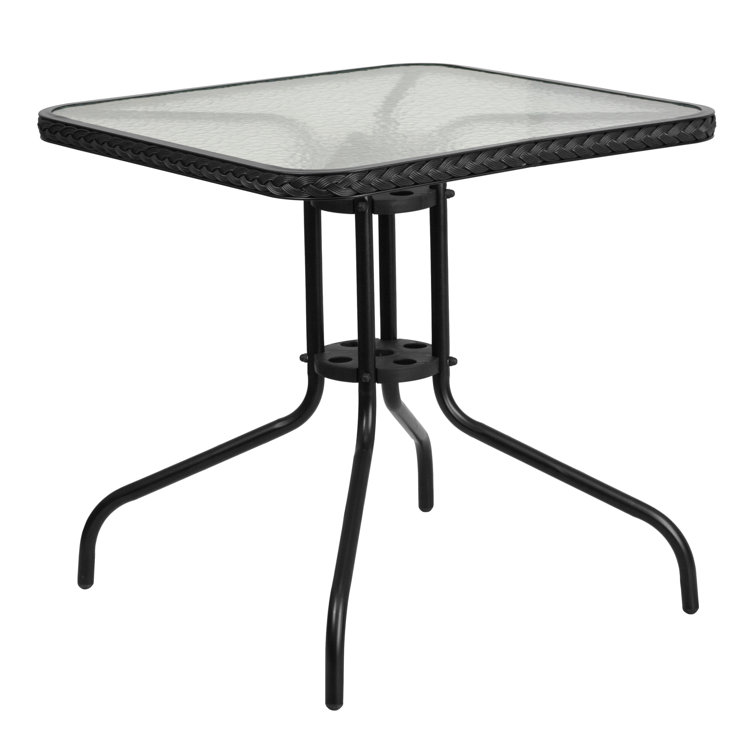 Square metal best sale bistro table